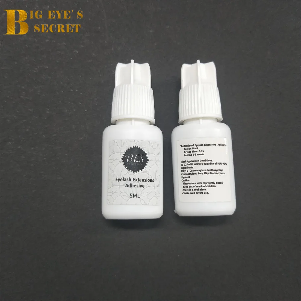 BES 5ml-10ml Strong Lash Glue Eyelash Adhesive Waterproof False Eyelashes Glue 1-2 Second Dry Time For Volume Eyelash Extensions