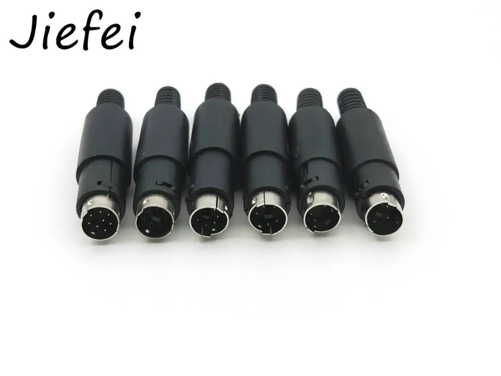 2pcs Mini DIN Male Plug 3pin 4pin 5pin 6pin 7pin 8pin 9pin Inline Audio AV Connector DIY Parts for Chassis Cable Mount