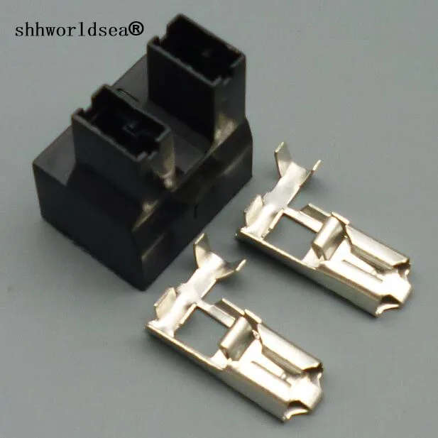 

Shhworldsea 2pin 6.3mm auto unsealed housing cable electrical wiring harness Gender Sleeve Connector car Busses Coupler Plug