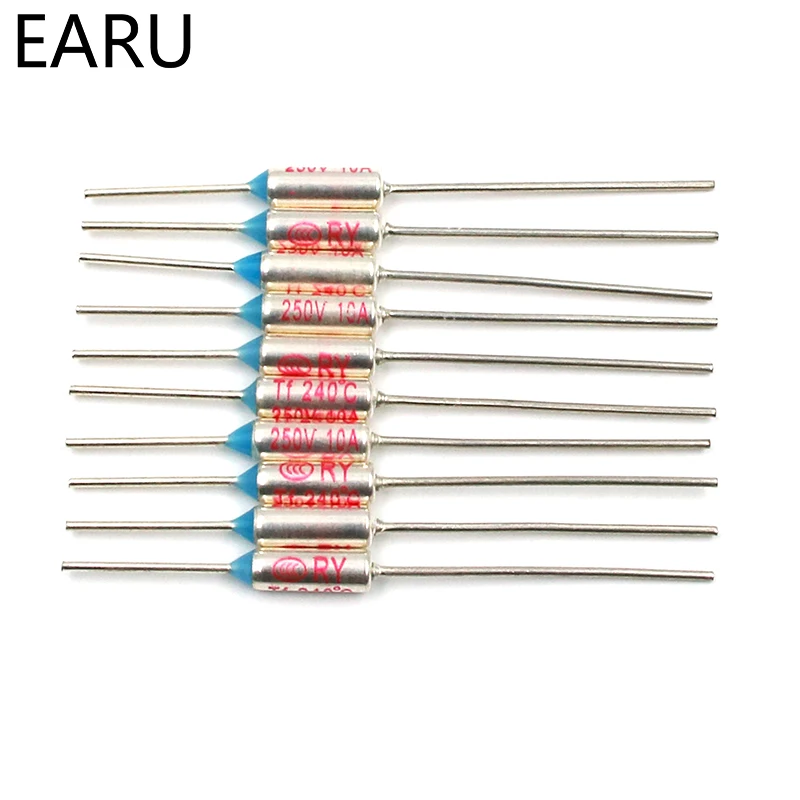 10-20Pcs TF 240 Celsius Degrees 0 Temperature Circuit Cut Off Thermal Fuse 250V 10A Eletric Rice Cooker Microwave Oven Refrige