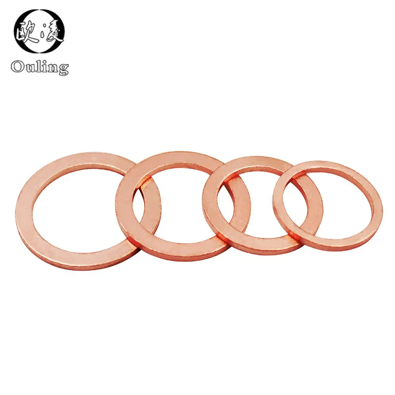10Pcs DIN7603 M6 M8 M9 M10 M12 M14 M16 M18 M20 T3 ORing Gasket Sealing Ring Copper Washer Boat Crush Washer Flat Seal Fitting-.-