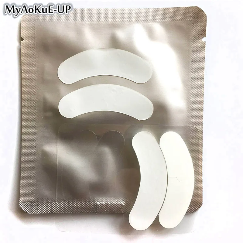 50packs Gel Eye Pad For Eyelashes Extension Silver Paper Patches Hydrogel Eyelash Under Silicone Eye Pad Eyelash Extension Pads