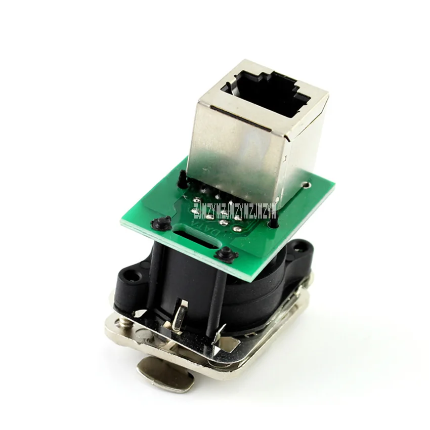 10pcs/lot Good Quality D-type Module RJ45 Socket Network Cable Connector Panel Mount Jack Chassis Panel Mount Connector ZE8FDP