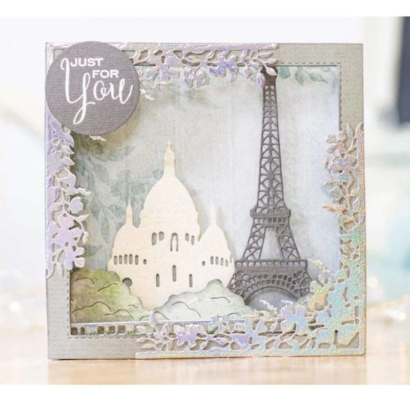 Paris Tower Borders Corner Roseraie Cycling Lady Leisure Time Metal Cutting Dies for DIY Scrapbooking Embossing Card Crafts 2019