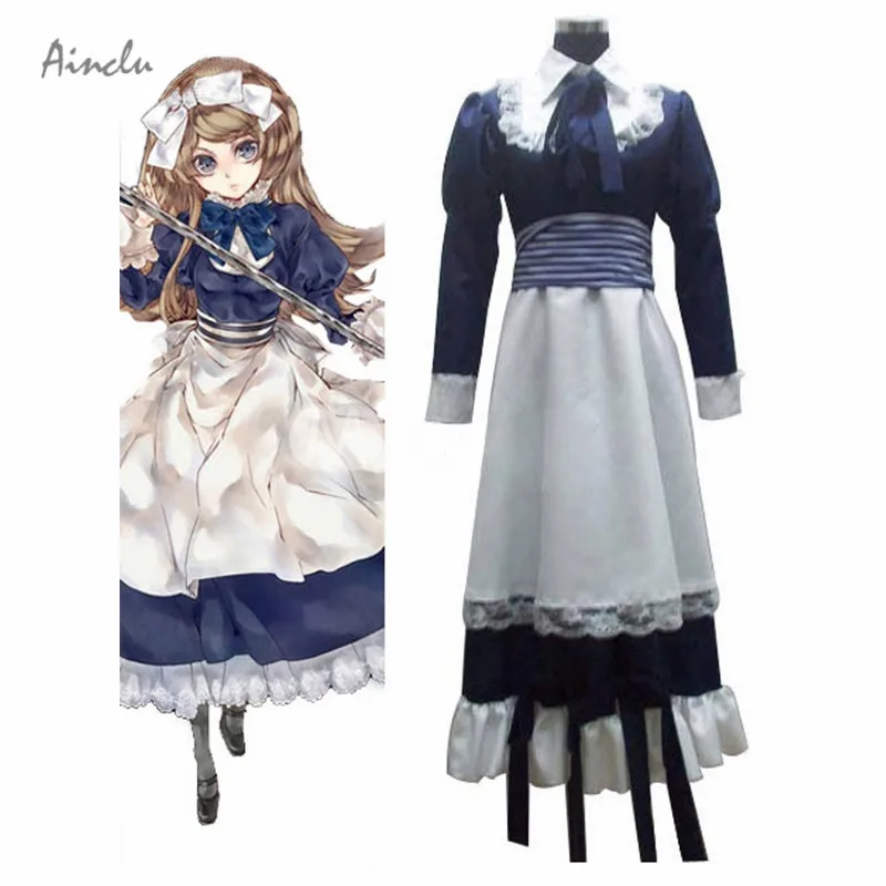 Ainclu New Axis Powers Hetalia White Russia Cosplay Costume Waitress Uniform Halloween Costume for Women