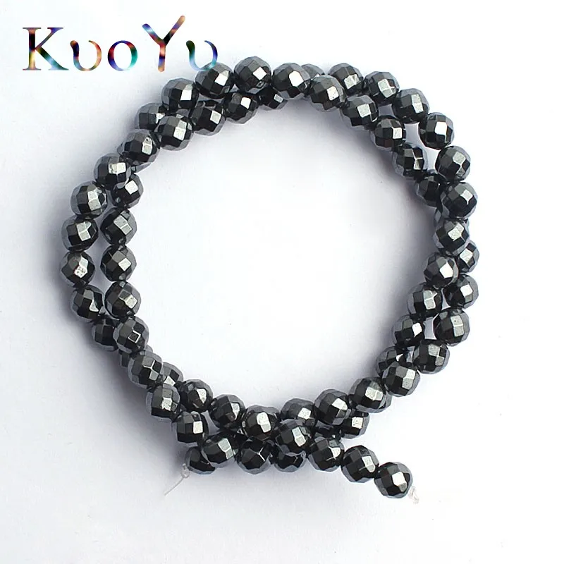 Natural Stone Faceted Black Hematite Beads For Jewelry Making 15inches 2/3/4/6/8/10mm Spacer Beads DIY Bracelet Necklace
