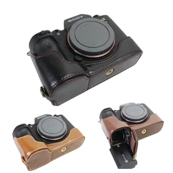 PU Leather Camera Case Half Bag Cover For Sony ILCE-9 A9 A7RM3 A7RIII A7R MarkIII A7R3 A73 A7M3 A7III With Battery Opening