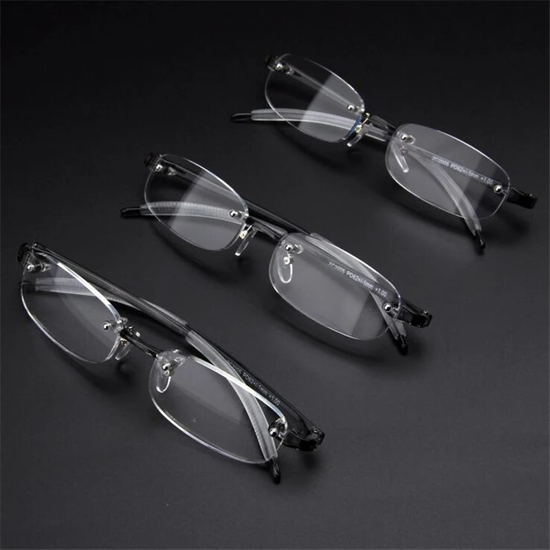 Frameless Finished Myopic Eyeglasses Men Women Rimless Ultralight Frame Short-sighted Eyewear Myopia Glasses 100 ~ 400 Degrees
