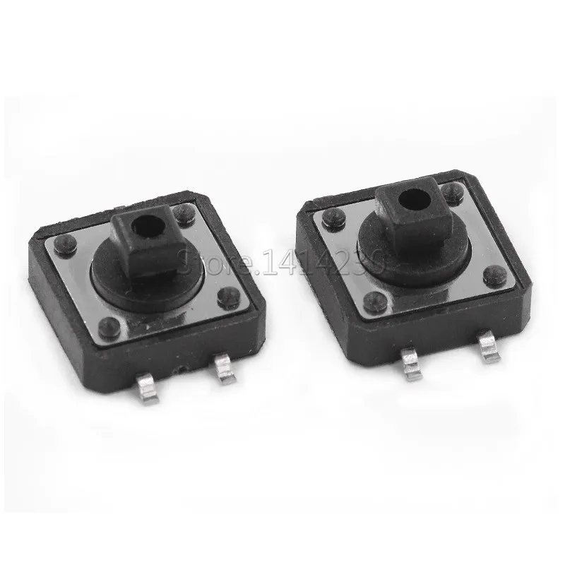 20Pcs 12x12x7.3mm Tactile Push Button Switch Momentary 12*12*7.3MM Micro switch button SMT Black Square head