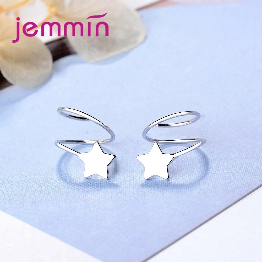 Original New Trendy Star Shape Minimalist 925 Sterling Silver Earring Clip For Woman Girls Christmas Festival Present