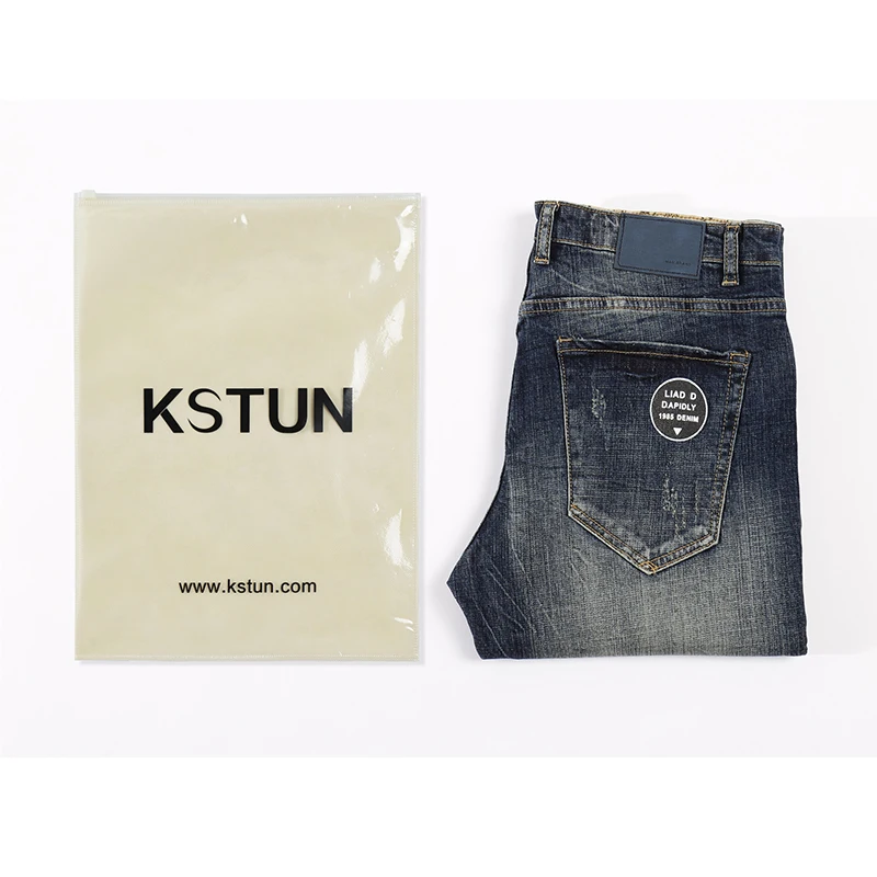 KSTUN Jeans Men New Arrivals Autumn Winter Direct Straight Retro Blue Stretch Vintage Casaul Streetwear Moto Biker Jeans Size 40 images - 6