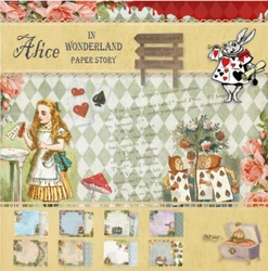 24sheets Alice in Wonderland Designed Pattern Junkjournal Background Paper Pad Cardstock DIY Craft Scrapbooking Paper Pack