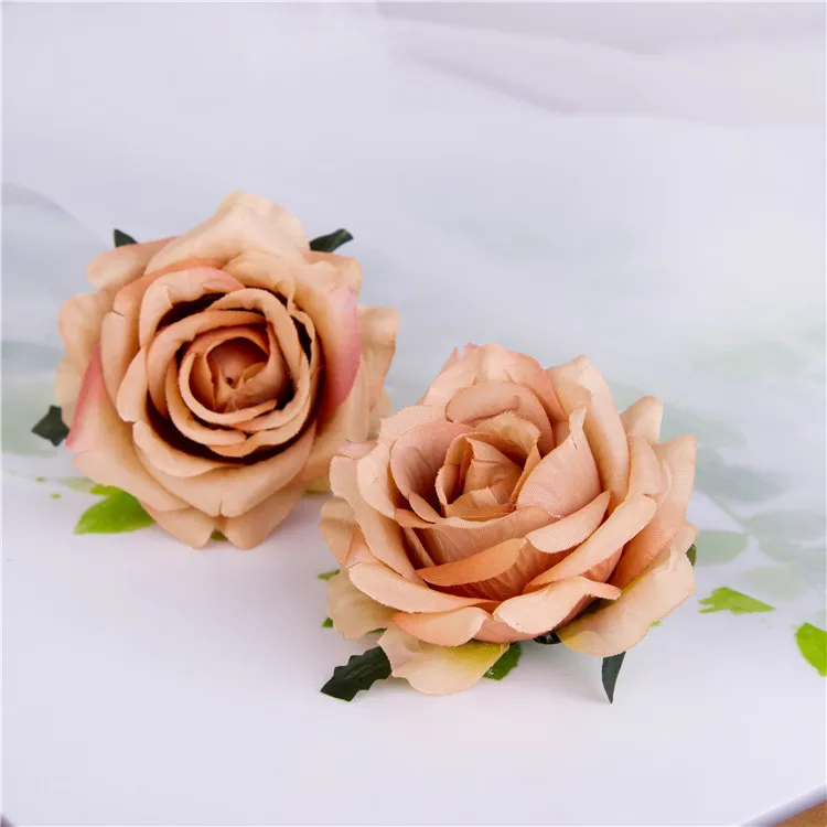 50PCS/lot Artificial Rose Flower Head 7CM European Retro Silk Flower Wedding Flowers Wall Floral Party Home Decorative