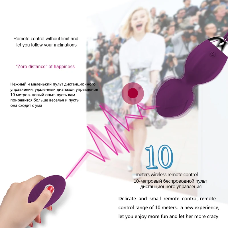 10 Speed Vibrator Kegel Balls Ben wa ball G Spot Vibrator Wireless Remote Control Vaginal tighten Exercise sex toys for Women