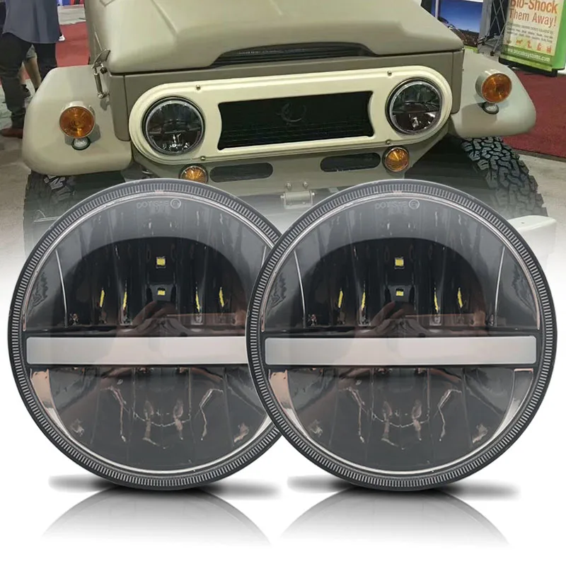 

Pair 7 inch LED Headlamps with Amber Turn Signal For lada niva 4x4 suzuki samurai 7" H4 Hi/ Lo/ Beam Headlights For VAZ 2101