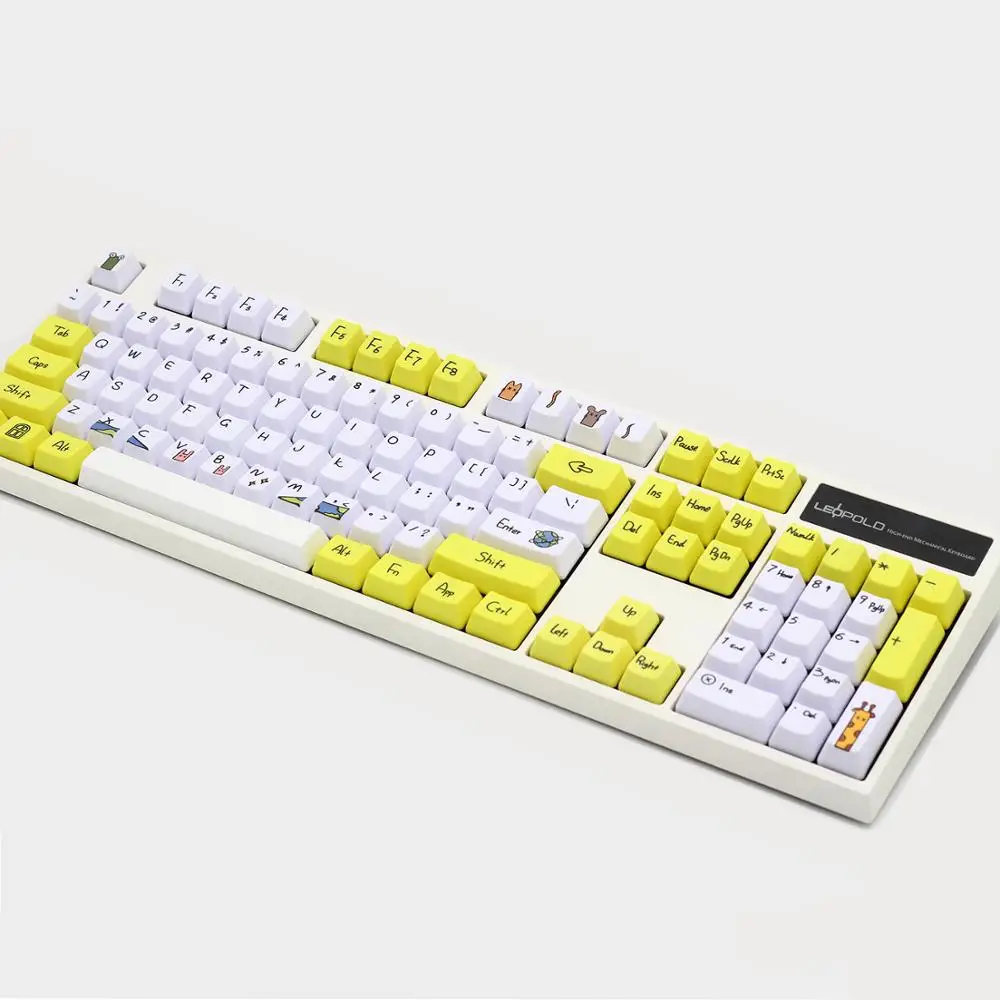 YMDK OEM Profile Animal Dye Subbed PBT Keycap 108 Keys Thick PBT Keycap For Standard 104 TKL 60% MX Switches Keyboard