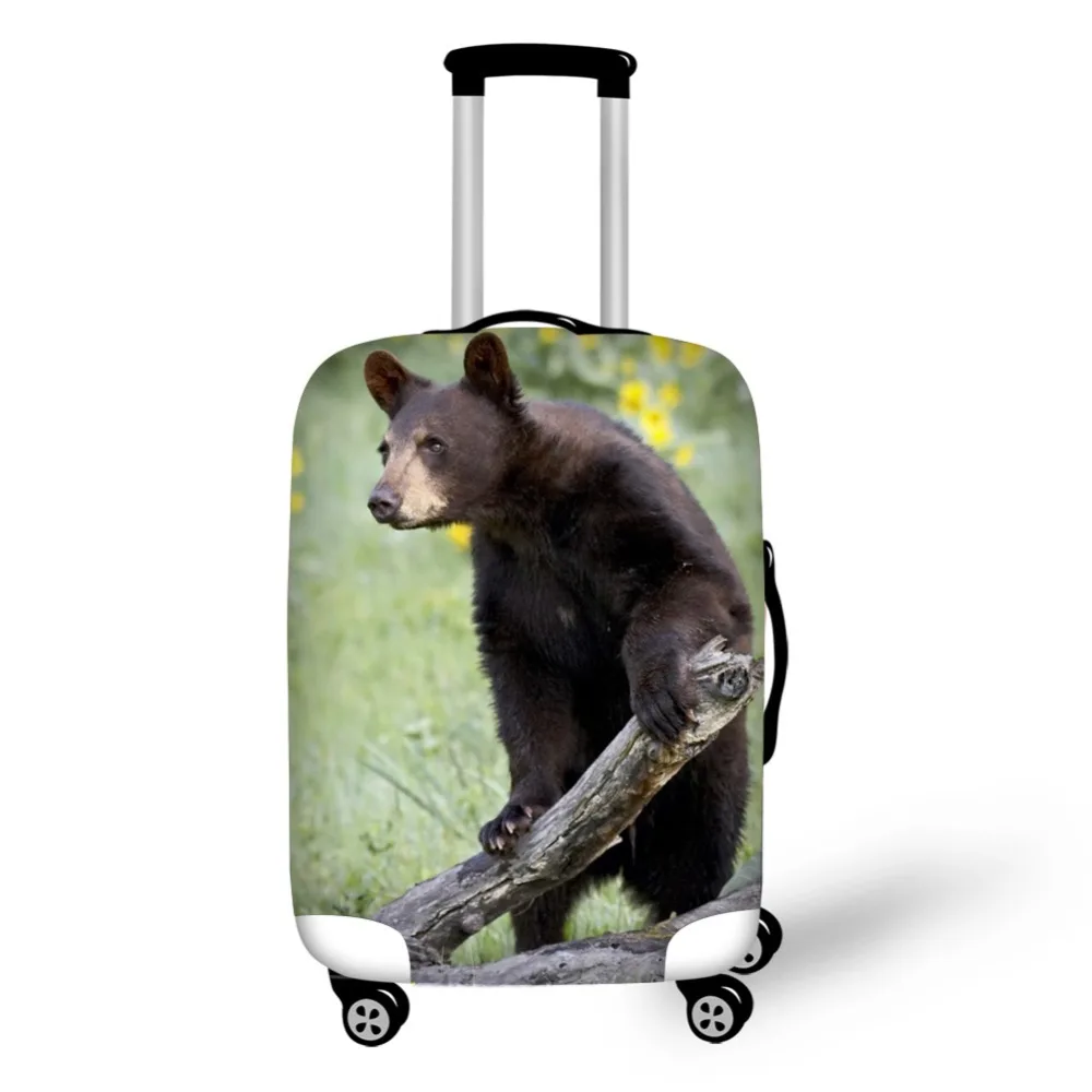 Animal Black Bear design travel accessories suitcase protective covers 18-30 inch elastic luggage dust cover case stretchable