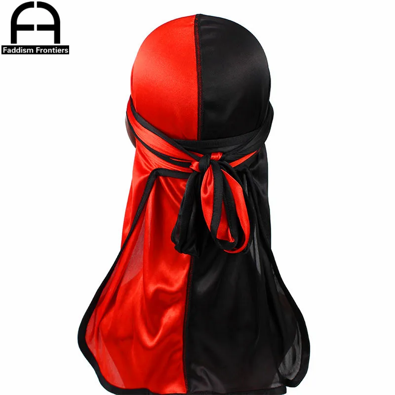 Luxury Men's Silk Patchwork Durags Bandanas Turban Hat Satin Durag Biker Hat Headwear Headband Hair Accessories