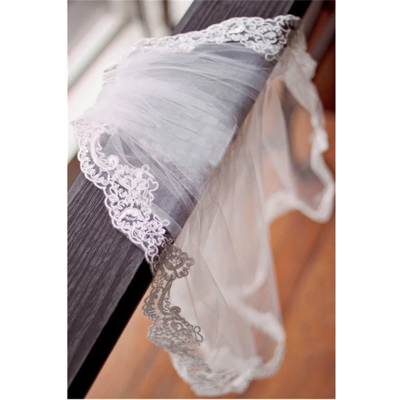 Ishsy Bruiloft Bloem Meisjes Eerste Communie Veils Kinderen Kids Applique Edge Tulle Veil Voile Fille Mariage Velo De Novia