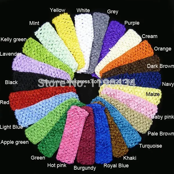 

1.5inch crochet tutu bands baby headbands hairbands for baby toddler girls crochet headbands 60pcs per Lot