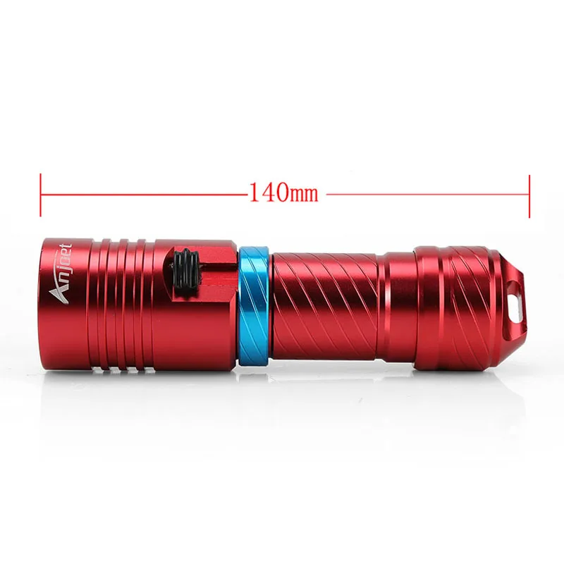 Anjoet Portable 5000LM CREE XM-L2 LED Waterproof Torch Flashlight Light Scuba 100m Underwater Diving Flashlights 18650/26650