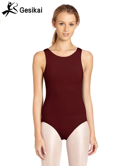 

Women Leotards Sleeveless Wide Shoulder Straps Round Collar Womens Gymnastics Ballet Leotards