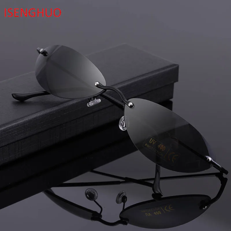 

ISENGHUO New Rimless Classic Oval glasses Matrix Morpheus Sunglasses Matrix Sunglasses Movie sunglasses Men UV400 oculos de sol