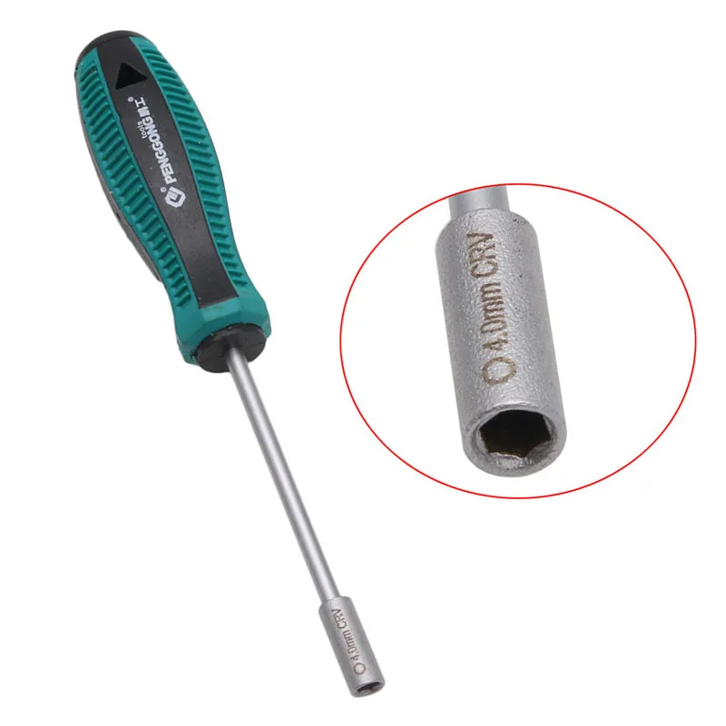 Metalen Socket Driver Wrench Schroevendraaier Zeskantmoer Key Nutdriver Hand Tool 3Mm 4XFD