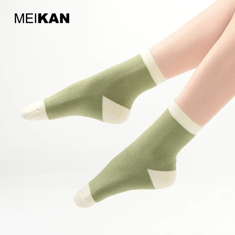 MKJC1807B-Morandi Color Half Terry Cotton Socks for Women, Thick, Breathable, Soft and Warm, High Quality, Winter