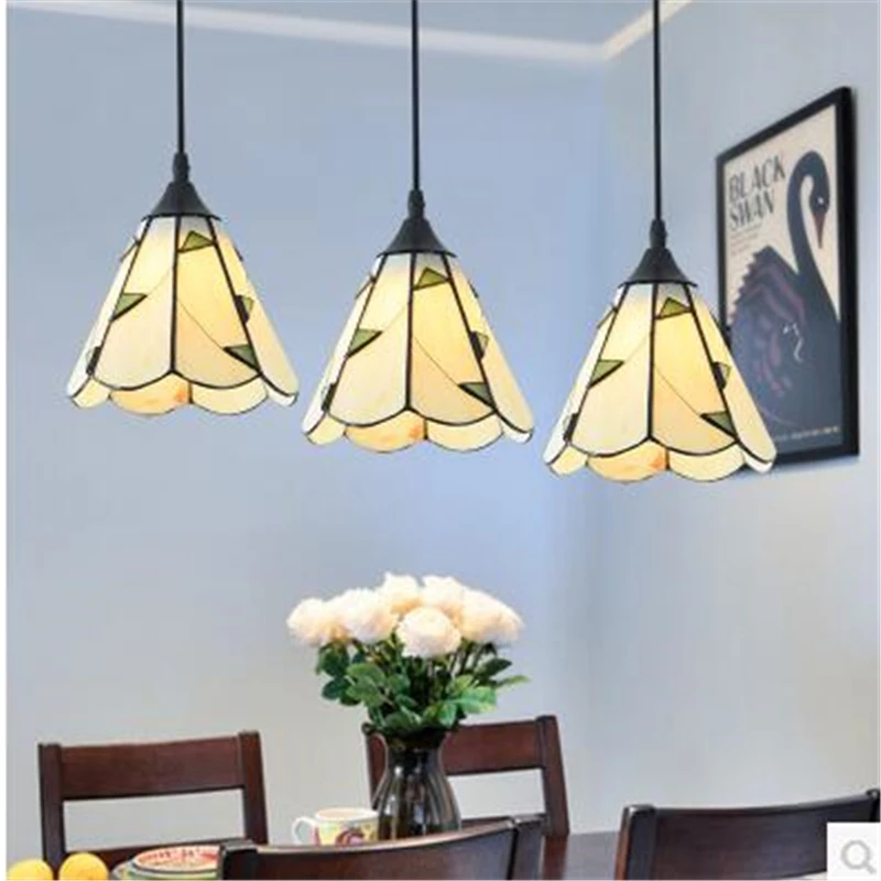 

Glass pendant lamp Mediterranean restaurant pendant lights creative 3head American warm pastoral kids room small lamp CL DF76