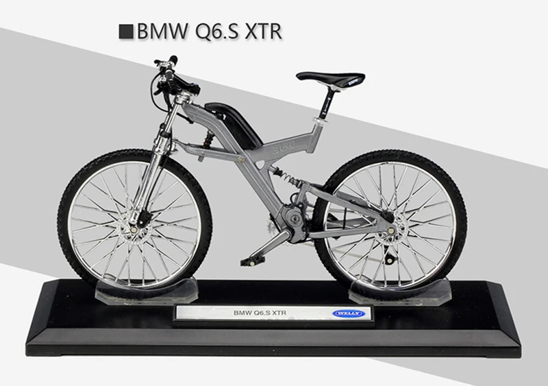 WELLY 1:10 Scale Cycling Metal Model Road Bike Porsch/Audi/BMWQ5 Mountain Bike Alloy bicycle For Collection Gift