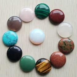 Wholesale 12pcs/lot 2018 new good quality natural stone mixed round cabochon beads 25mm for DIY jewelry making  fast shipping