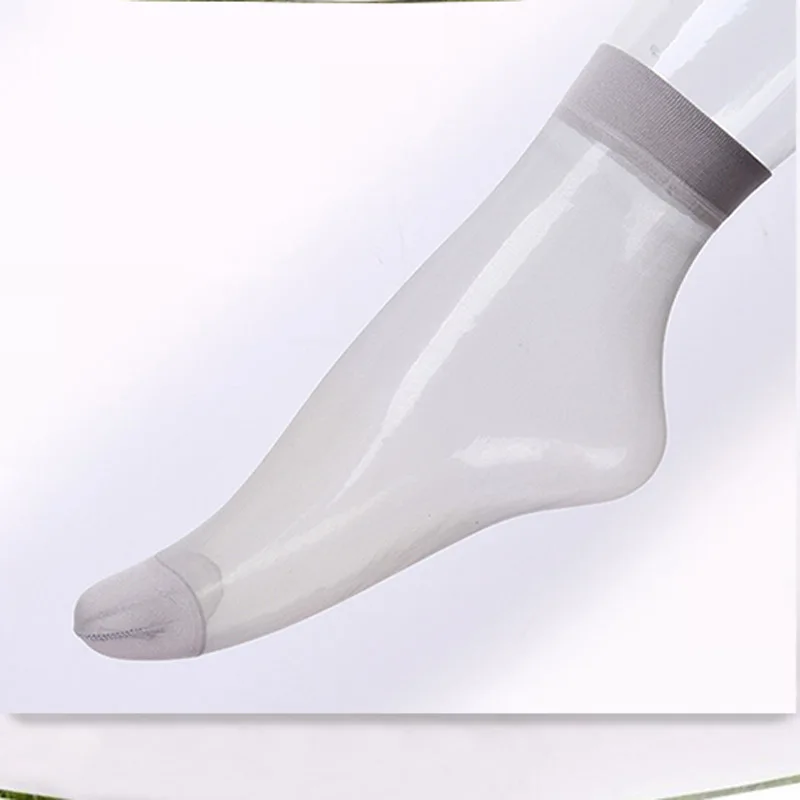 Chaussettes courtes en soie cristal transparent pour femmes, 10 pièces, été, sexy, ultra-mince, en nylon élastique, chaussettes pour femmes