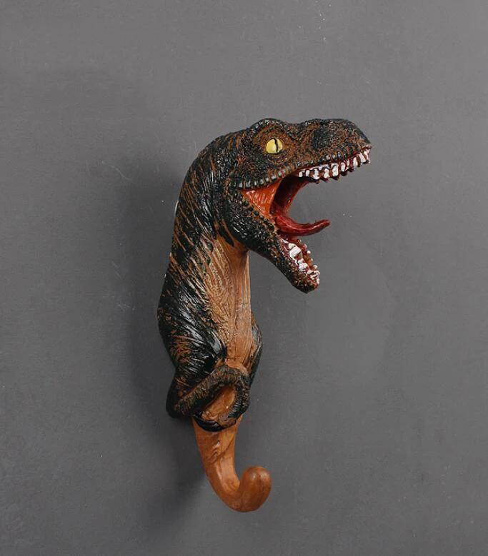 Patung Jurassic dekoratif Amerika, Model hewan Resin kreatif, kait mantel dinosaurus, ruang dinding Triceratops, kerajinan Dekorasi Rumah
