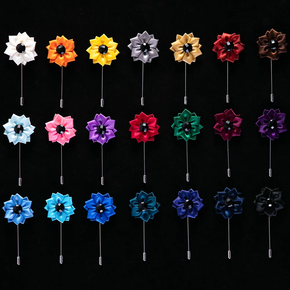 Men Flower Lapel Pin Mens Boutonniere for Suit Lapel Flower Stick Brooch Pin Wedding Party Suit Dress Corsage Bouquet