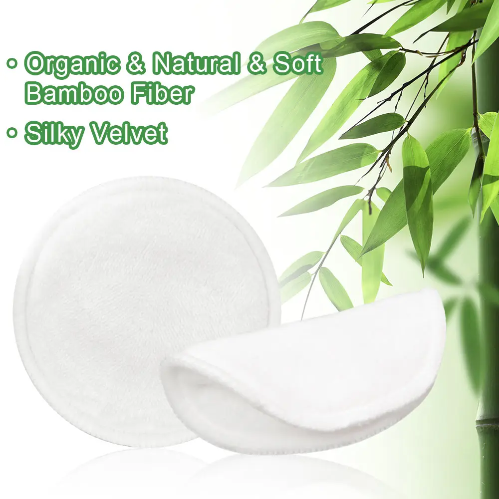 Os discos reusáveis do removedor da composição do algodão de 4/8/10 pces lavável almofadas de algodão cuidados com a pele da cara de bambu natural de microfibra com saco da lavanderia