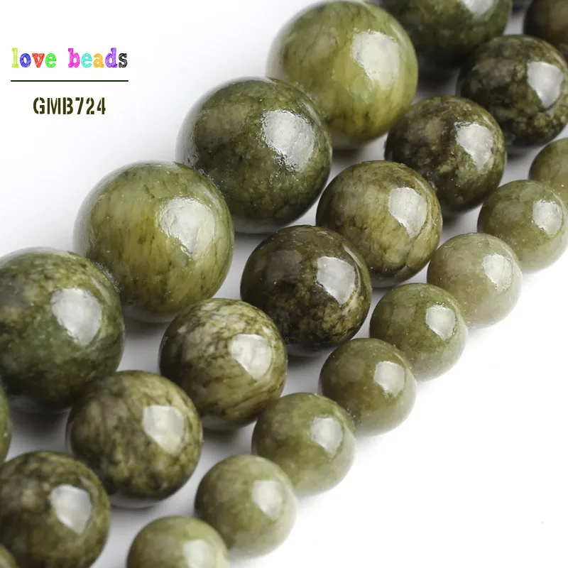 Grass Green Stone Beads Jades Round Beads for Jewelry Making 15\'\' Strand DIY Bracelet Jewellery 6mm 8mm 10mm