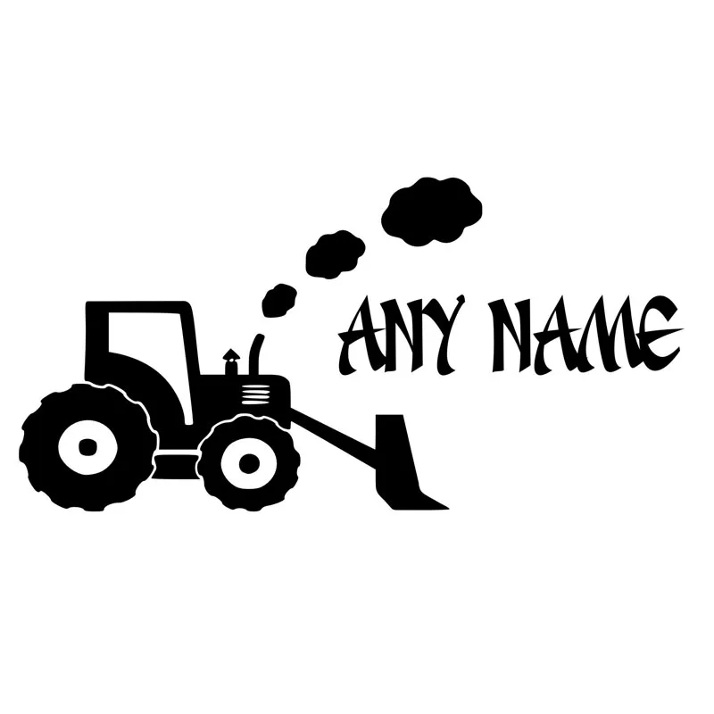 Removable Farm Excavator Wall Decals for Kids Bedroom, Vinyl Stickers, Home Decor, Customized Name