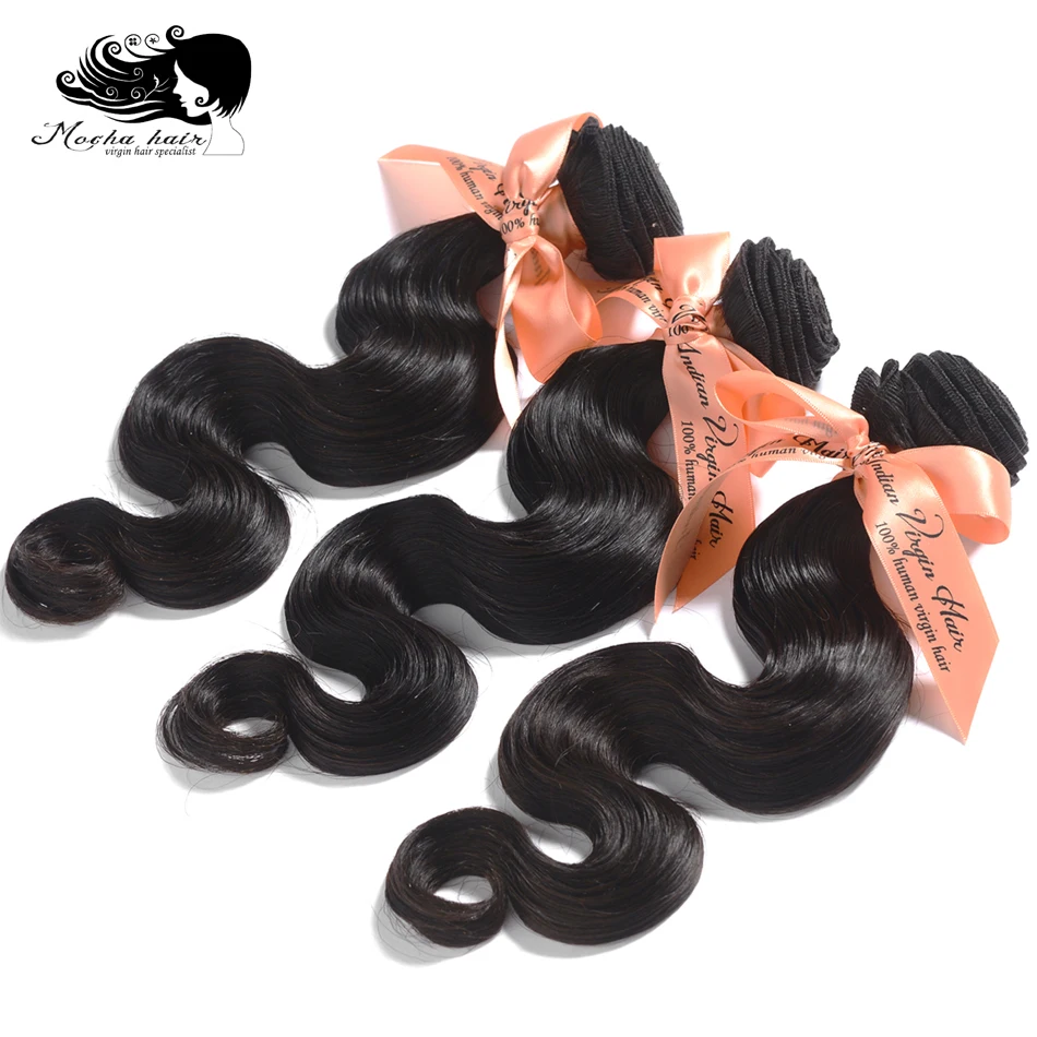 MOCHA Hair 10A  Indian Virgin Hair Body Wave 3 Bundles10