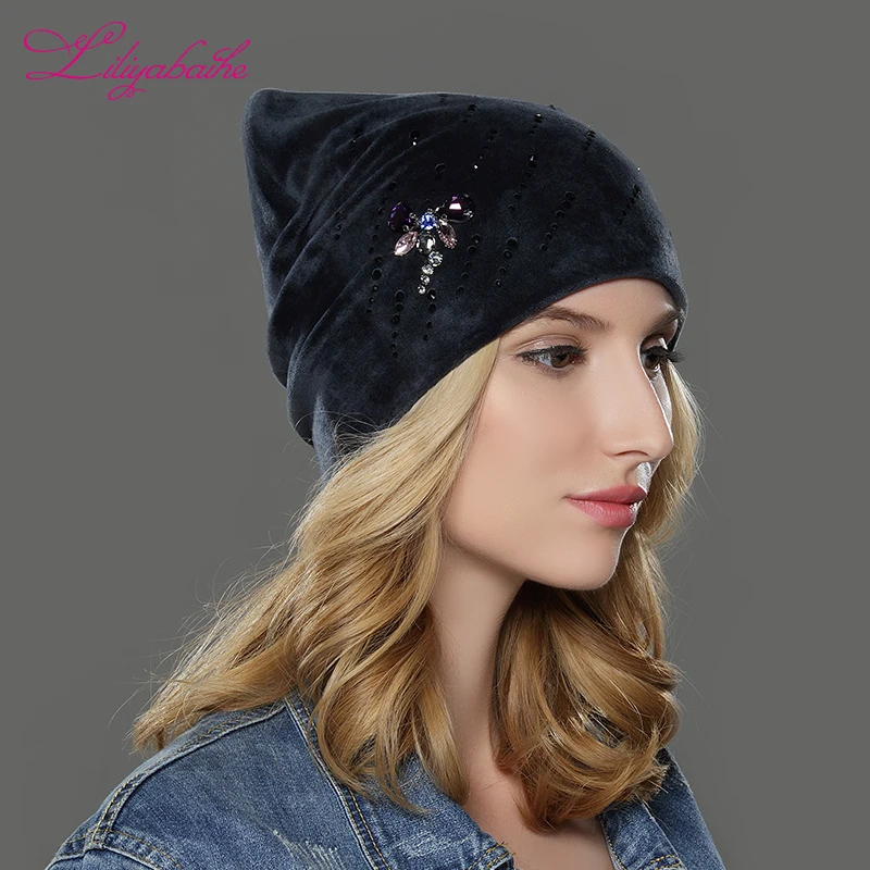 LILIYABAIHE Women Autumn And Winter Hat Ladies Cat Girls Hats For Women Skullies Beanies Fluff Caps Touca new style Caps