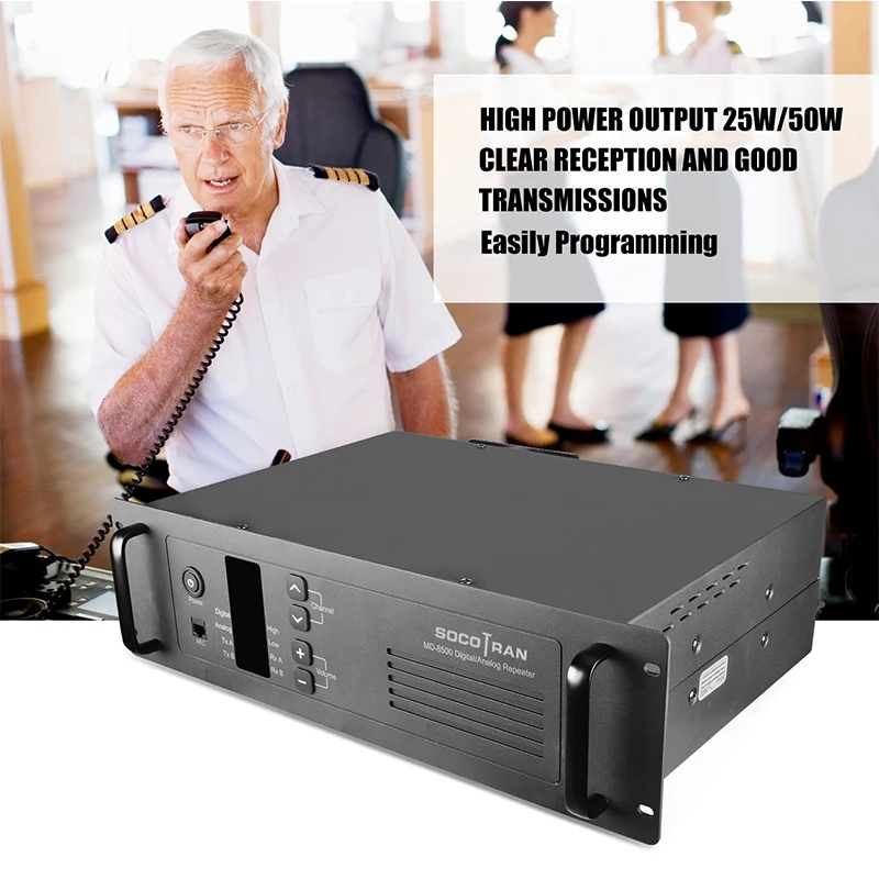 Walkie taklie DMR UHF Repeater Analog Repeater 45W SOCOTRAN MD-8500 400-470MHz two way radio Base Station Repeater with Duplexer