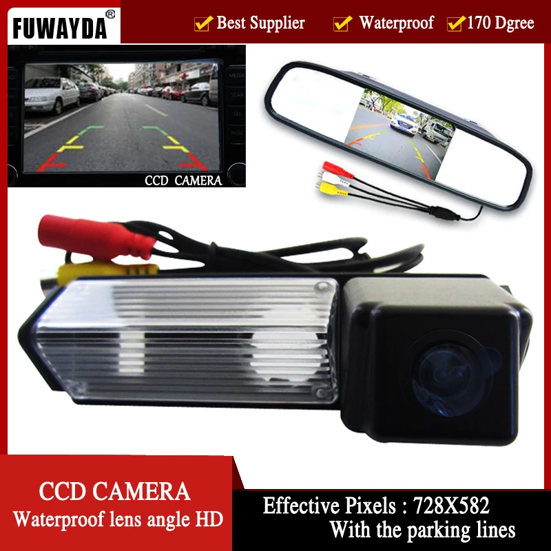 FUWAYDA Color Car Rear View Camera for Mitsubishi  Challenger Grandis Nativa Pajero Sport,4.3 Inch Rear view Mirror Monitor