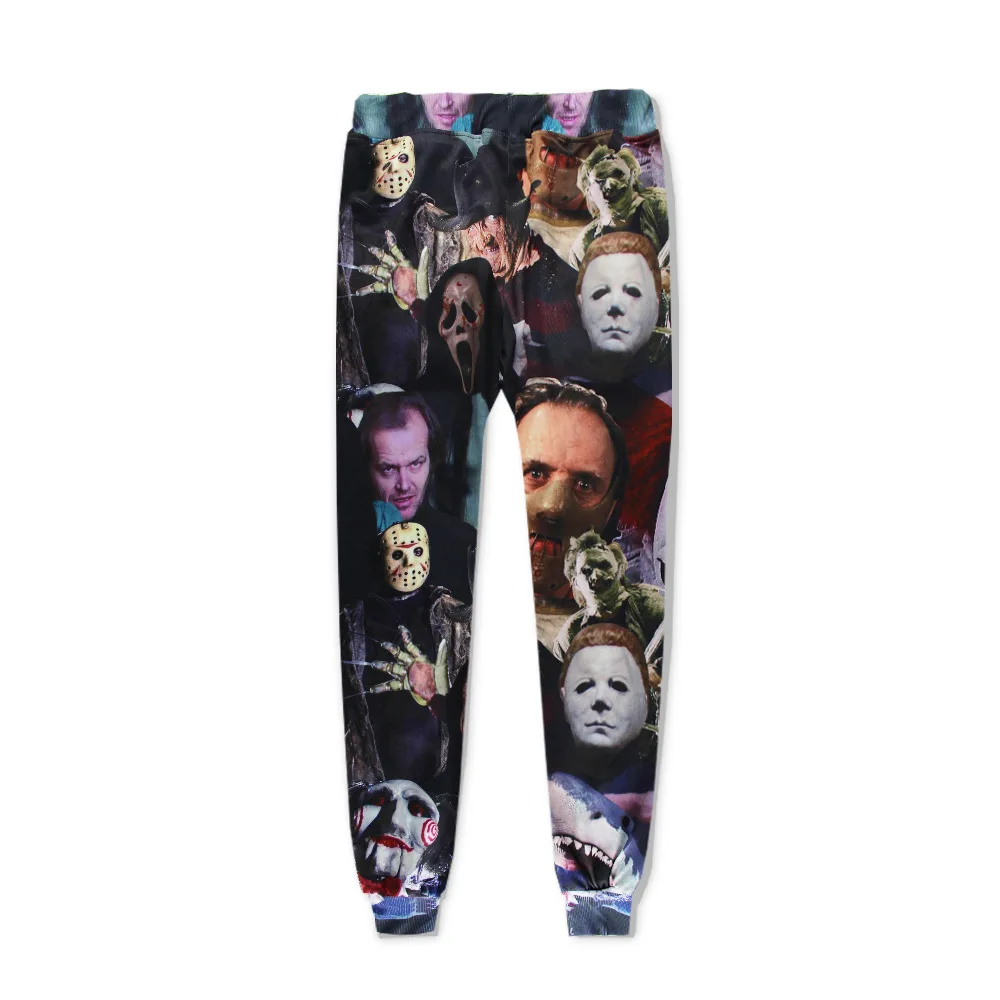 Aismz Autumn Winter New Fashion Men Women Tracksuit Set 3D Print Horror Movie Characters Sweatshirt Hoodie +Sweatpants Pants