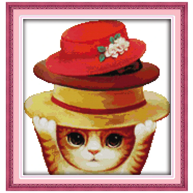 The Lovely Cat Patterns Counted Cross Stitch Set 11CT 14CT 16CT Stamped DMC Cross-stitch Kit Embroidery Needlework Home Decor