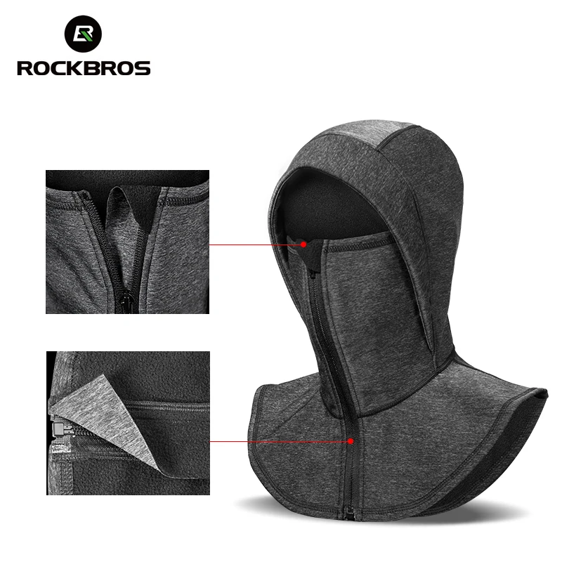 ROCKBROS Windproof Thermal Fleece Ski Headgear Skiing Bibs Snowboard Neck Warmer Face Mask Snow Sport Headwear Ski Hat Equipment