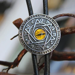 Original design bolo ties stainless steel 12 Constellation resin eye bolo tie for men personality neck tie fashion accessory