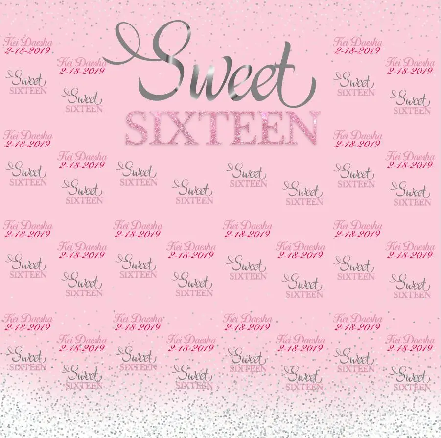 

custom Pink Sparkle Sweet 16 Birthday Sequins photo backdrop High quality Computer print party photography backgrounds