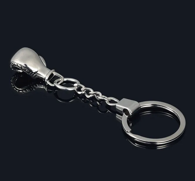 Hot Cool Metal Keychain boxing glove Key chain Car Key Ring Silver Color Key Holder Man Women Gift Jewelry wholesale 17171