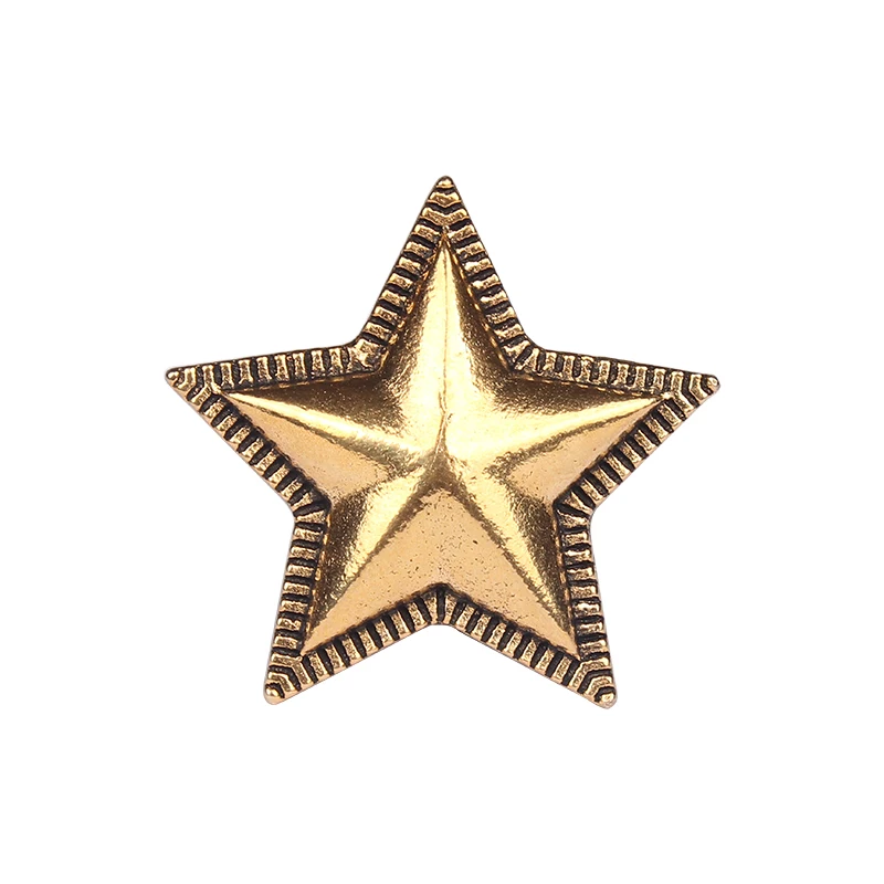 3pcs/lot 28MM Retro Zinc Alloy //Bronze CONCHO Stars Pentagram Decorative Buttons Charms For DIY Accessories