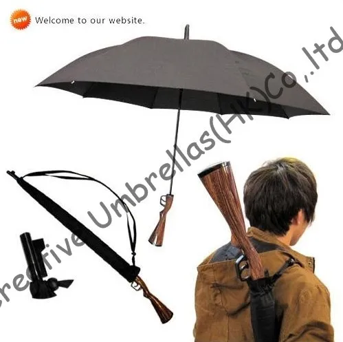 

Rifle imitation wooden gun umbrella,100%sunscreen,UPF>40+parasol,straight,long-handle windproof,3.5mm fiberglass long ribs